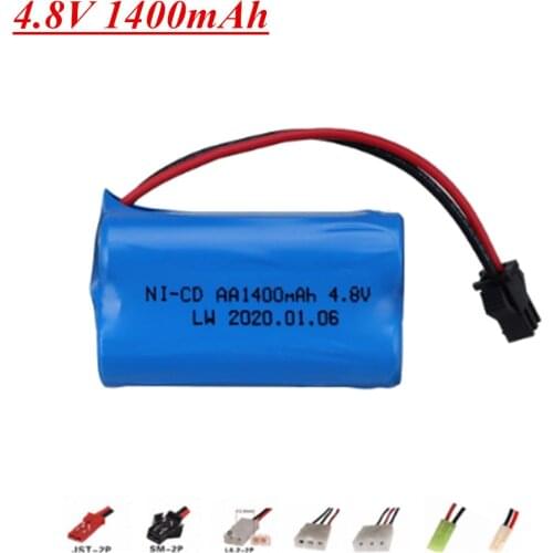 4.8v 1400mah NICD Battery For Rc toys Cars Tanks Robots Boats Guns 4.8v Rechargeable Battery 4* AA Battery Pack SM/JST/TAMIYA