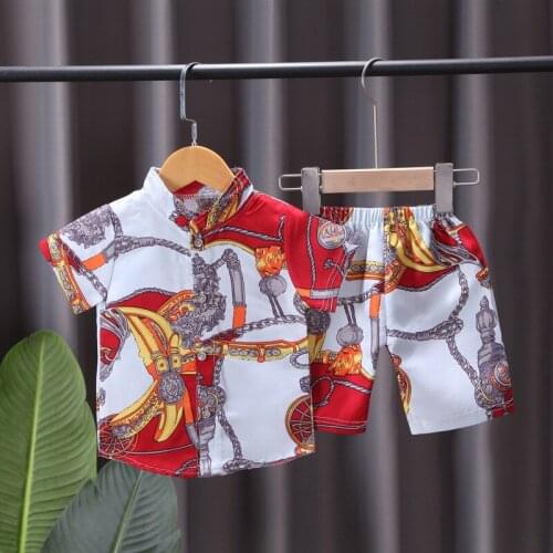 2021 New Childrens Wear Southeast Asia Hawaii Tropical Style Childrens Wear Boys 12M-5T Beach Pants Set 0-5 Years Old