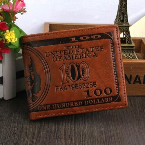 New Men Wallets Short Purses Cards ID Holder US Dollar Pattern Man Wallet Burse Short Male Clutch Purse Bags Carteira Feminina