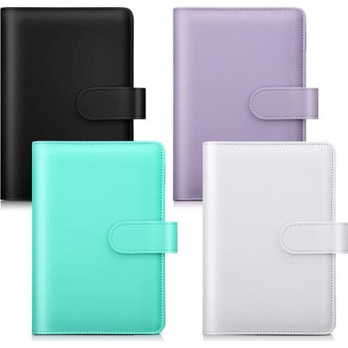 A6 PU Leather Notebook Binder Cover Refillable for 6 Holes Binder Filler Paper Personal Organizer Binder with Magnetic Buckle