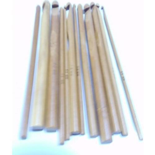 Wholesale 12pc/set 20 set/lot 15cm Length Bamboo Crochet Hooks Knitting Needle Tools DIY Knitted Tool set