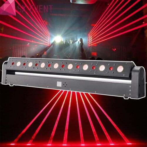 Professional laser lights 8 head red fat beam laser bar+warm white led dmx moving head laser disco light for sale