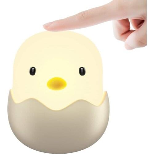 Dropship Led Children Night Light For Kids Soft USB Bedroom Decor Gift Animal Chick Touch Night Lamp Egg Shell Rechargeable