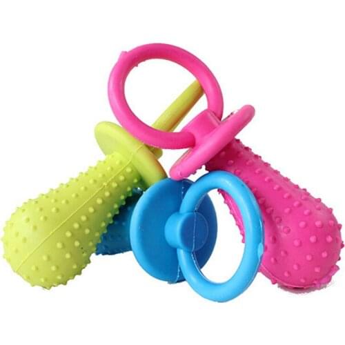 Rubber Pacifier for Pet Toys Dog Cat Puppy Chew Toys with Bell Sound Inside Nipple Dog Toy Chew Teething Puppy Cat Bite Pet Supp
