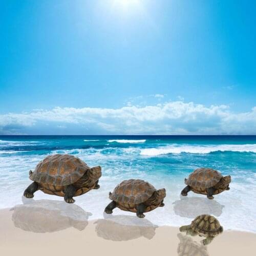 Hand Painted Garden Statue Turtle Figurine Sculpture Pond Ornament Gift