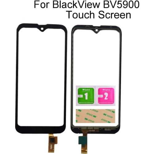 Touch Screen For Blackview BV5900 Touch Screen Digitizer Front Glass Replacement TouchScreen Mobile Phone Tools 3M Glue Wipes