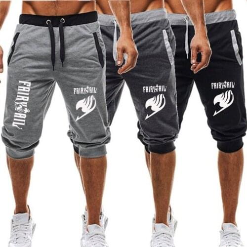 Men Shorts Fairy Tail Print Calf Length Fitness Bodybuilding Casual Joggers Shorts Brand Sports Short Pants Sport Sweatpants