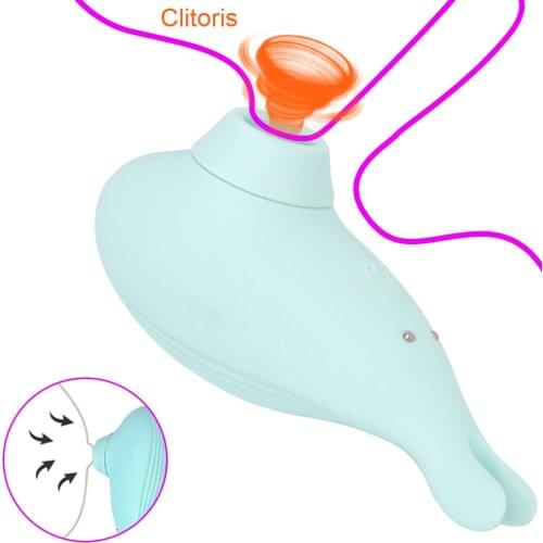 Blue Shark Sucking Vibrator Clitoris Stimulator Sex Toys for Women Oral Sex Nipple Massager G Spot Vibrator 7 Frequency