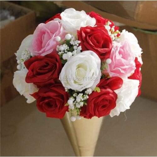 SPR Mix color wedding table centerpiece flower ball artificial rose 10pcs/lot flower wall backdrop arch flower for party market