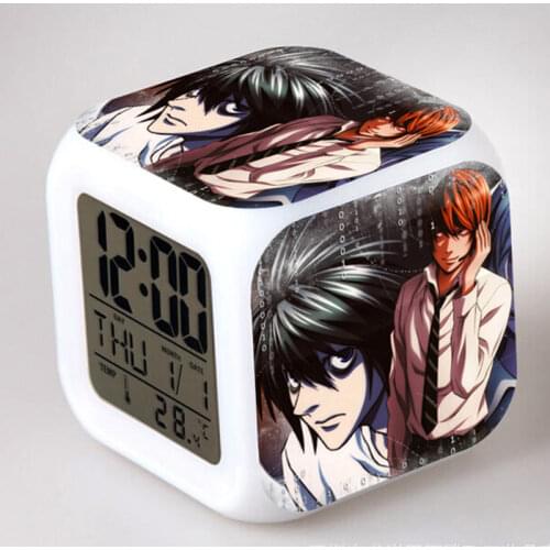 DEATH NOTE Action Figures model L Lawliet Alarm CLock with LED Touch Light Japanese Anime Figures PVC Toy