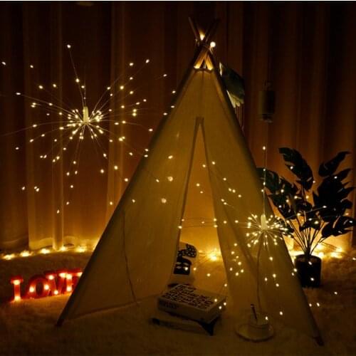 LED Waterproof Exploding Star Fireworks Lamp DIY Firework Fairy Lights Christmas Garland Festival Decor Remote Twinkle Lights