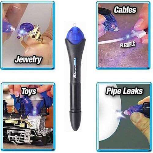 UANME Newest 1PC 5 Second Fix UV Light Pen Glass Glue Repair Tool With Glue Super Powered Liquid Plastic Welding Compound