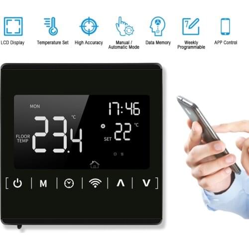 Tuya WiFi Smart Thermostat Electric Floor Heating Water/Gas Boiler LCD Temperature Remote Controller Work With Google Home/Alexa