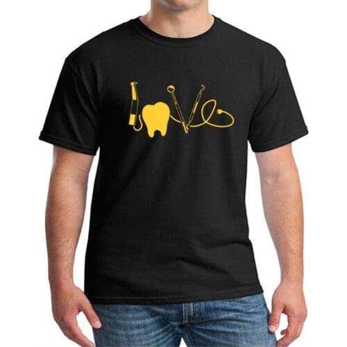 Love Dentist Dental Students Funny Mens Harajuku t shirt Men Leisure Cotton Short Sleeve Easily Distracted By Teeth T Shirt Top