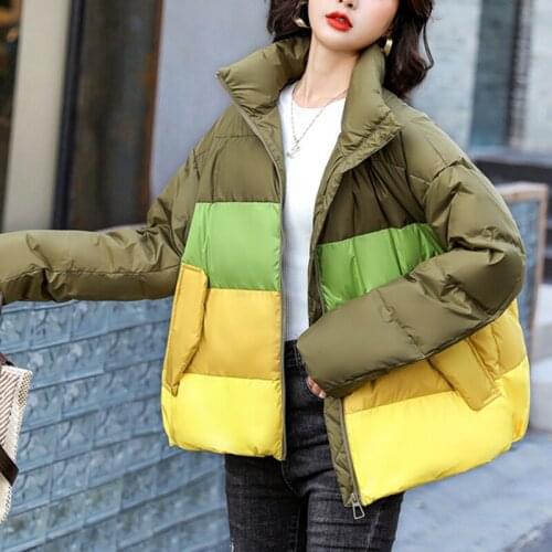 Ailegogo Autumn Winter Women Stand Collar Thick Warm White Duck Down Short Coat Casual Female Zipper Ladies Snow Jacket Outwear