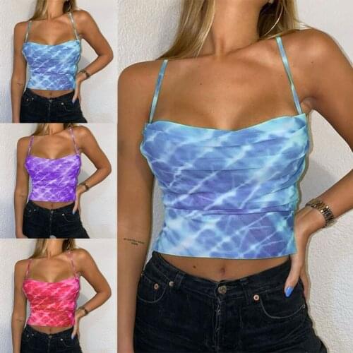 Women Summer Traf Top Gradient Color Sexy Backless Lace-Up Camisole Off Shoulder Slim Beach Vest Shirts Drop Shipping