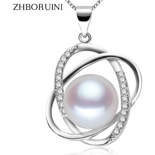 ZHBORUINI Pearl Necklace 925 Sterling Silver Jewelry For Women Pearl Jewelry Natural Freshwater Pearl Pendants Women Accessories