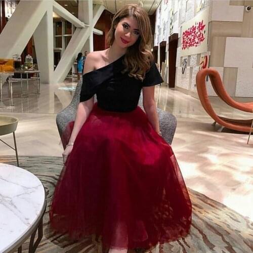 New Arrival Black Red Short Evening dress 2021 Formal dress party Robe soiree abendkleid ever pretty vestido longo festa