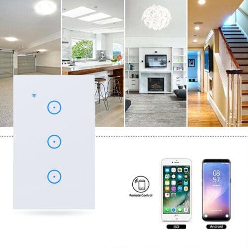 1/2/3 Gang Smart LED Light Dimmer WiFi Wall Touch Switch For Alexa Google Home