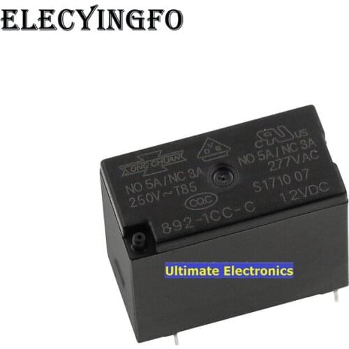 10pcs 892-1CC-C 12vdc 5a 5 feet instead of HF33F-012-ZS3 a group of normally open Relays