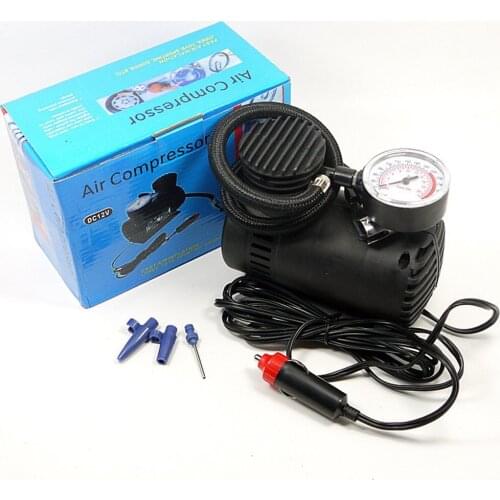 12V Mini Air Pump Metal Car Auto Portable Mini Electric Air Compressor Kit For Ball Bicycle Minicar Tire Inflator Pump 1 Set