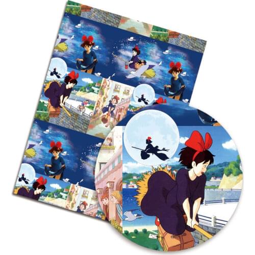 140x50 cm Ghibli Meisje Messenger Polyester Katoen Patchwork Organisatie Kinderen Huishoudtextiel Naaien Poppenkleertjes Gordijn