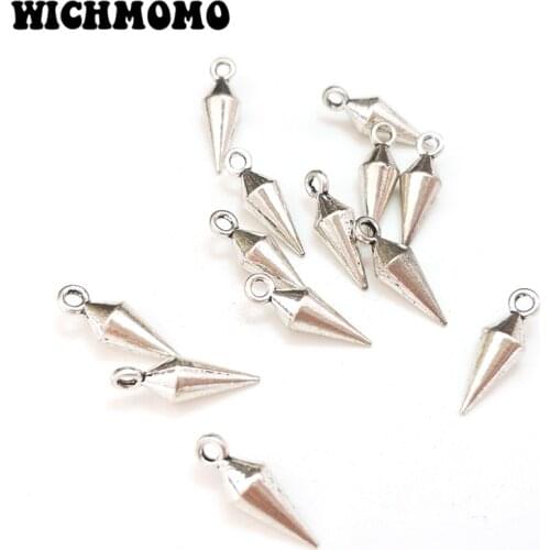 New 20 Pieces Zinc Alloy Cone Fusiform Cute Geometric Charms Pendants for DIY Necklace Jewelry Accessories PJ265