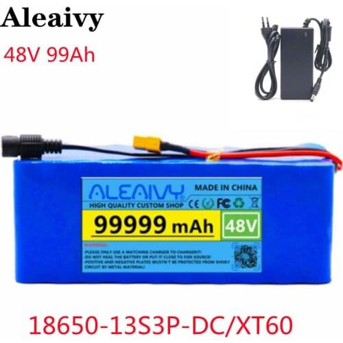 48v Lithium Ion Battery 99Ah (100Ah ) 1000w Lithium Ion Battery Pack for 54.6v E-bike Electric Bicycle Scooter with BMS+Charger