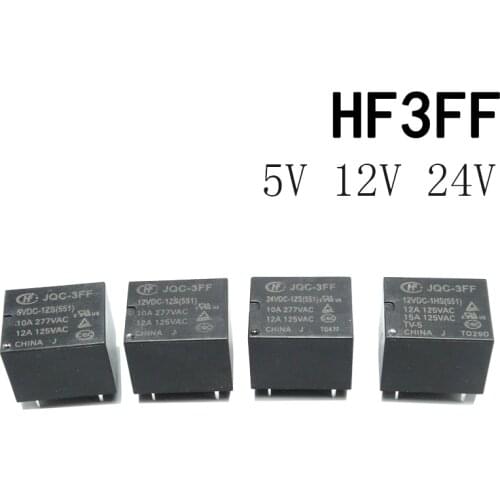 5pcs NEW Relay JQC-3FF 005 012 024 -1HS 1ZS Relay 5V12V24V HF3FF 4pin5pin