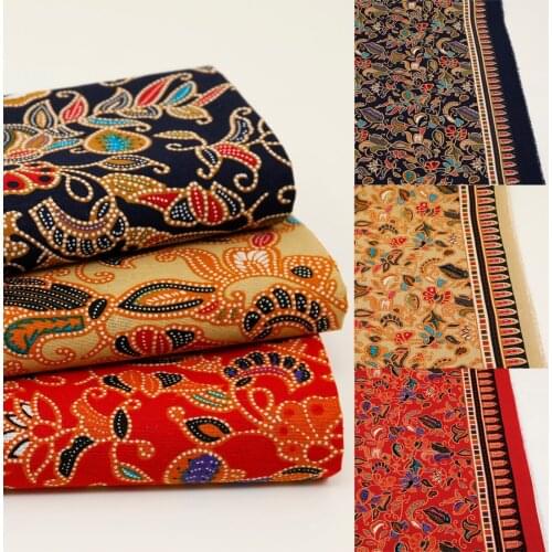 50cm*140cm Ethnic Cotton Linen Printing Cloth for DIY Sewing Handmade Bohemian Dress Bilateral Positioning Flower
