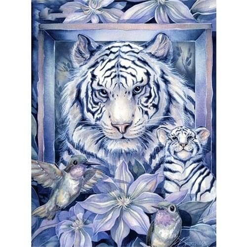5D DIY Full Round/Square Diamond Painting Animal Tiger 3D Embroidery Cross Stitch Rhinestone Mosaic Home Decor Art Y201