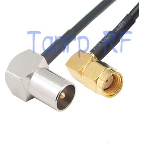 6in TV male plug to RP-SMA male both right angle RF connector adapter 15CM Pigtail coaxial jumper RG174 extension cord cable