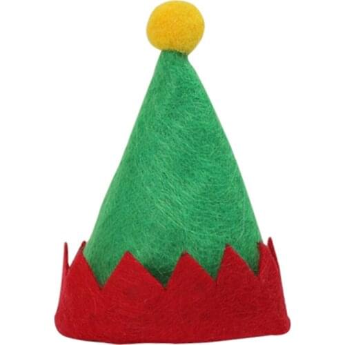 6pcs Mini Christmas Elf Caps Design Lollipop Hats Decors Nonwoven Candy Packing Hats Christmas Supplies for Home Shop Store