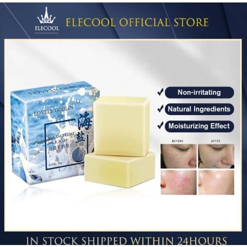 65g Removal Pimple Pore Acne Sea Salt Soap Face Natural Goats Milk Soap Bar Cleaner Moisturizing Skin Care