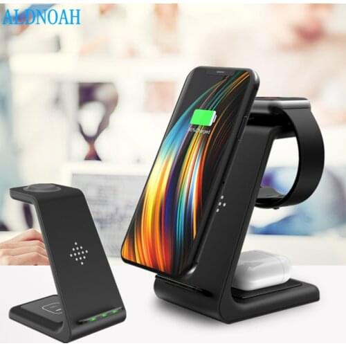 ALDNOAH 4 in 1 Wireless Charger 15W Fast Charging Stand for iPhone 12 11 XR X Xs Max for Apple Watch 6 5 4 3 Airpods Pro Pencil