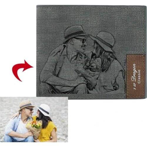 Custom Engraving Wallet Personalized Engraved Photo Leather Wallet Custom Picture Wallet Handmade White Valentine Gift Wallets