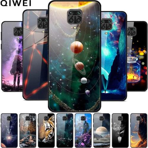For Xiaomi Redmi Note 9 Pro Case 2020 Fashion Tempered Glass Phone Back Cover Cases For Redmi Note9 Pro 9S 9Pro Silicone Bumper