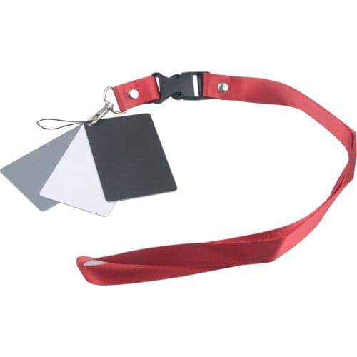 Digital Camera 3 in 1 Pocket-Size White Black Grey Balance Cards 18percent Gray Card with Neck Strap for Digital Photography