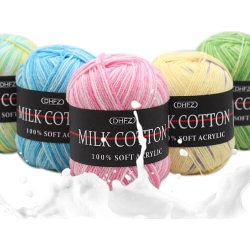 Hot Wholesale 50g/ball Colorful Section-dyeing Wool Yarn Baby Milk Cotton 100% Soft Acrylic Yarn for Hand Knitting Crochet JK478