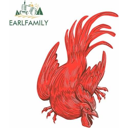 EARLFAMILY 13cm x 11cm For Chicken Rooster Vinyl Car Stickers Vinyl Material Decal Waterproof Anime Graphics Decoration