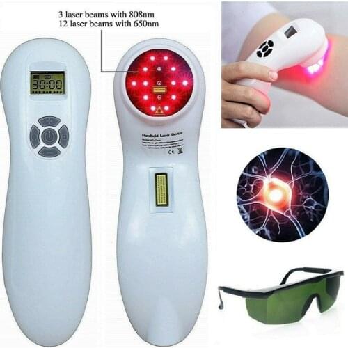 Physical Therapy Body Pain Relief Cold Laser Light Therapy 510mW 12pcs 650nm 3pcs 808nm LLLT Rehabilitation Physiotherapy