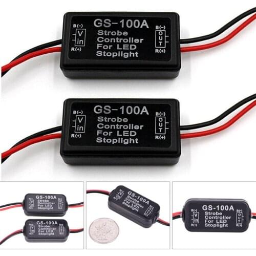 GS-100A LED Brake Stop Light Strobe Flash Module Controller Box For Car Vehicle Black