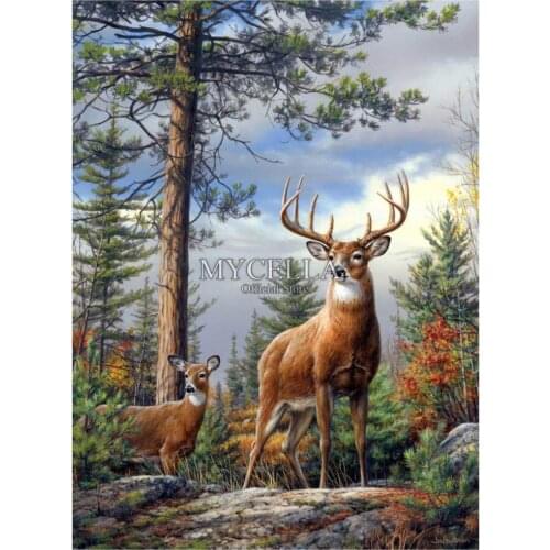 Forest Guardian 5d Diy Diamond Painting Cross Stitch Diamond Embroidery Elk Mosaic Paintings Full Rhinestone Christmas Gifts