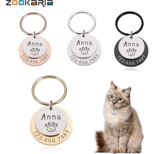 Pet ID Tags Engraving Anti-lost Dog ID Tag Personalized Identification Customized Pet Name Puppy Collar Dog Cat Tag Pet Supplies
