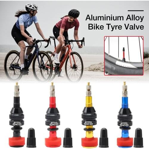 Bicycle Tyre Valve 40mm MTB Road Bike Tubeless Tires Conversion Anodize Aluminum Alloy Sealant Bicycle Tyre Accessories W/ Cap