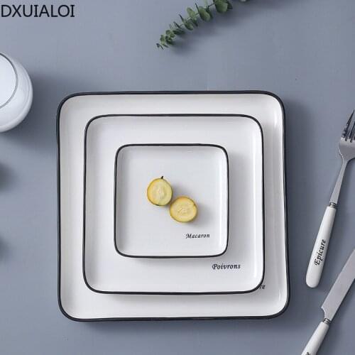 Creative Pure White Ceramic Steak Plate Home Creative Dish Plate Hotel Dim Sum Western Afternoon Tea Plate Breakfast Tableware
