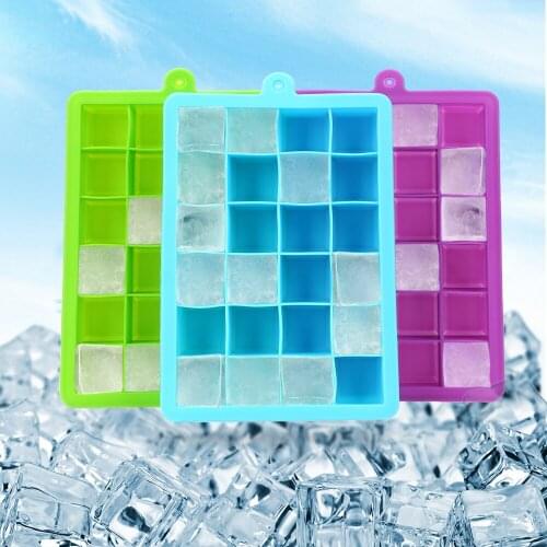 Kitchen Tools Ice Cream Maker Silicone Ice Cube Mold 24-Hole DIY Ice Mold Bar Party Cocktail Whisky Square Shape Ice Tray