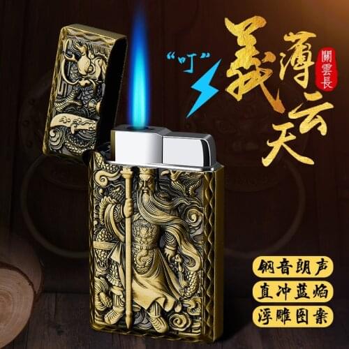 Buy Lighters Funny Flints Gas Lighter Mini Metal Butane Funny Cigarettes Accessories Cigar Smoking Lighters Outdoor mens Gifts