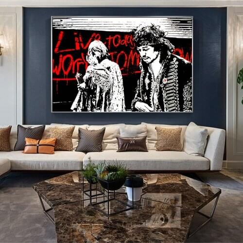 Live Today Worry Tomorrow Street Wall Graffiti Art Canvas Paintings Abstract Art Canvas Prints For Kids Room Cuadros Decoration