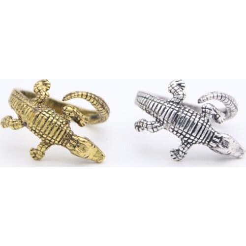 Fashion punk style crocodile ring, ring is designed for men